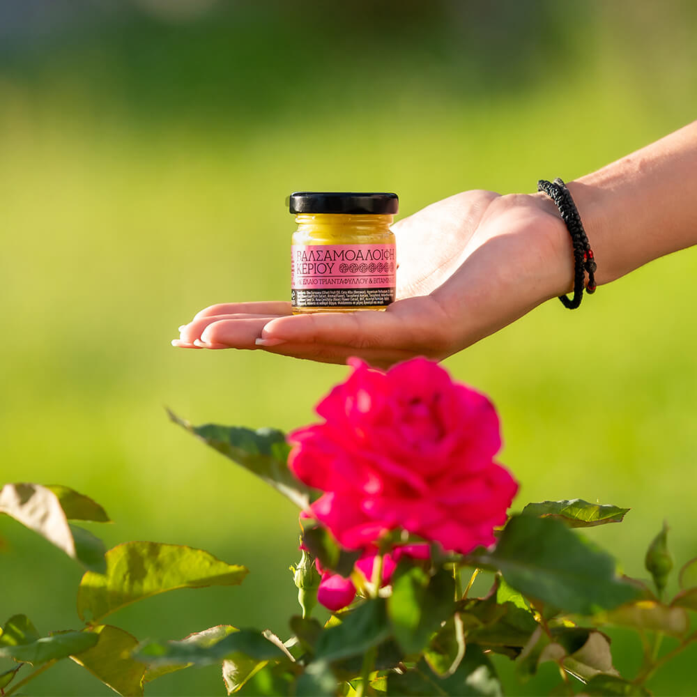 St. John’s wort oil wax cream rose oil vitamin E natural cosmetics 100 made in Greece parabens sls